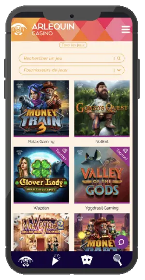 mobile et application de arlequin casino